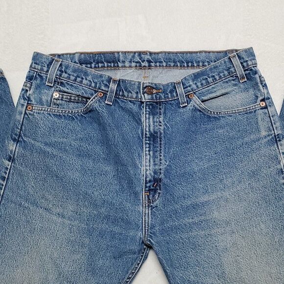 VINTAGE 1996 Levi's 505 Orange Tab Relaxed Fit Tapered Leg Distressed Mom Jeans - Picture 6 of 12